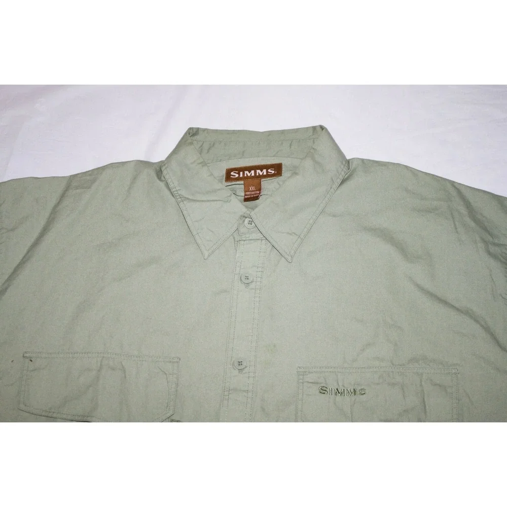 SIMMS Men's Short Sleeve Button Front Outdoors Hiking Fishing Shirt Size‎ 2XL